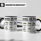 Wildtierfotografie Tasse lustiger Spruch, Dinge die ich in m – Schwarz [farbe:schwarz]