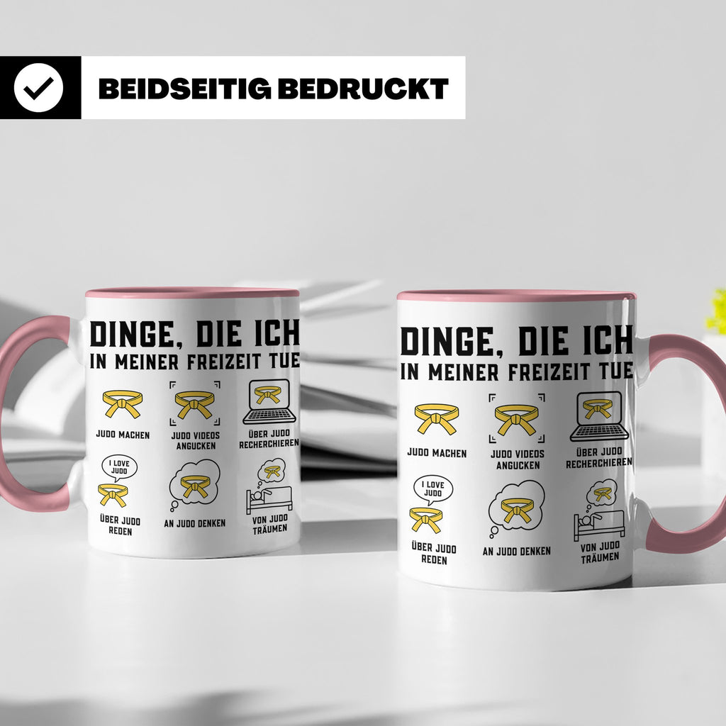 Judo Tasse Gelbgurt Dinge die ich in meiner Freizeit tue lus – Rosa [farbe:rosa]