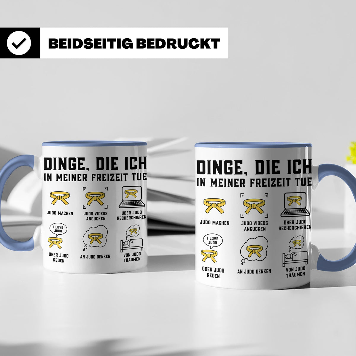 Judo Tasse Gelbgurt Dinge die ich in meiner Freizeit tue lus – Blau [farbe:blau]