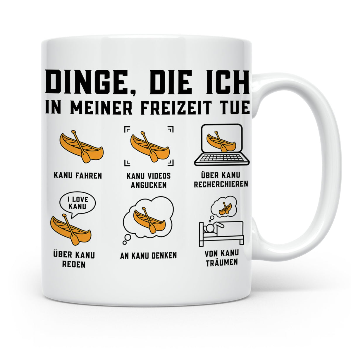 Kanu Tasse Spruch Dinge die ich tue | Geschenk für Kanute Pa – Weiß [farbe:weiß]