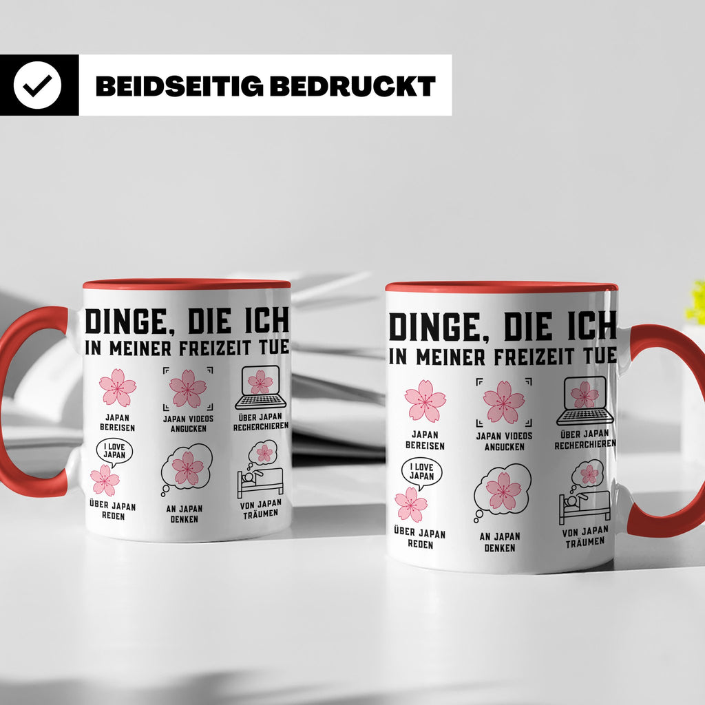 Japan Tasse Dinge die ich tue lustiger Spruch für Japan Fans – Rot [farbe:rot]