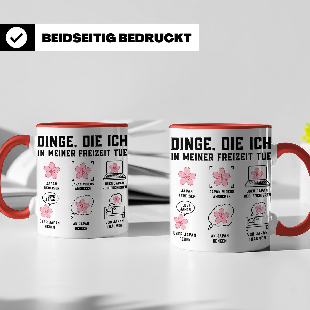 Japan Tasse Dinge die ich tue lustiger Spruch für Japan Fans – Rot [farbe:rot]