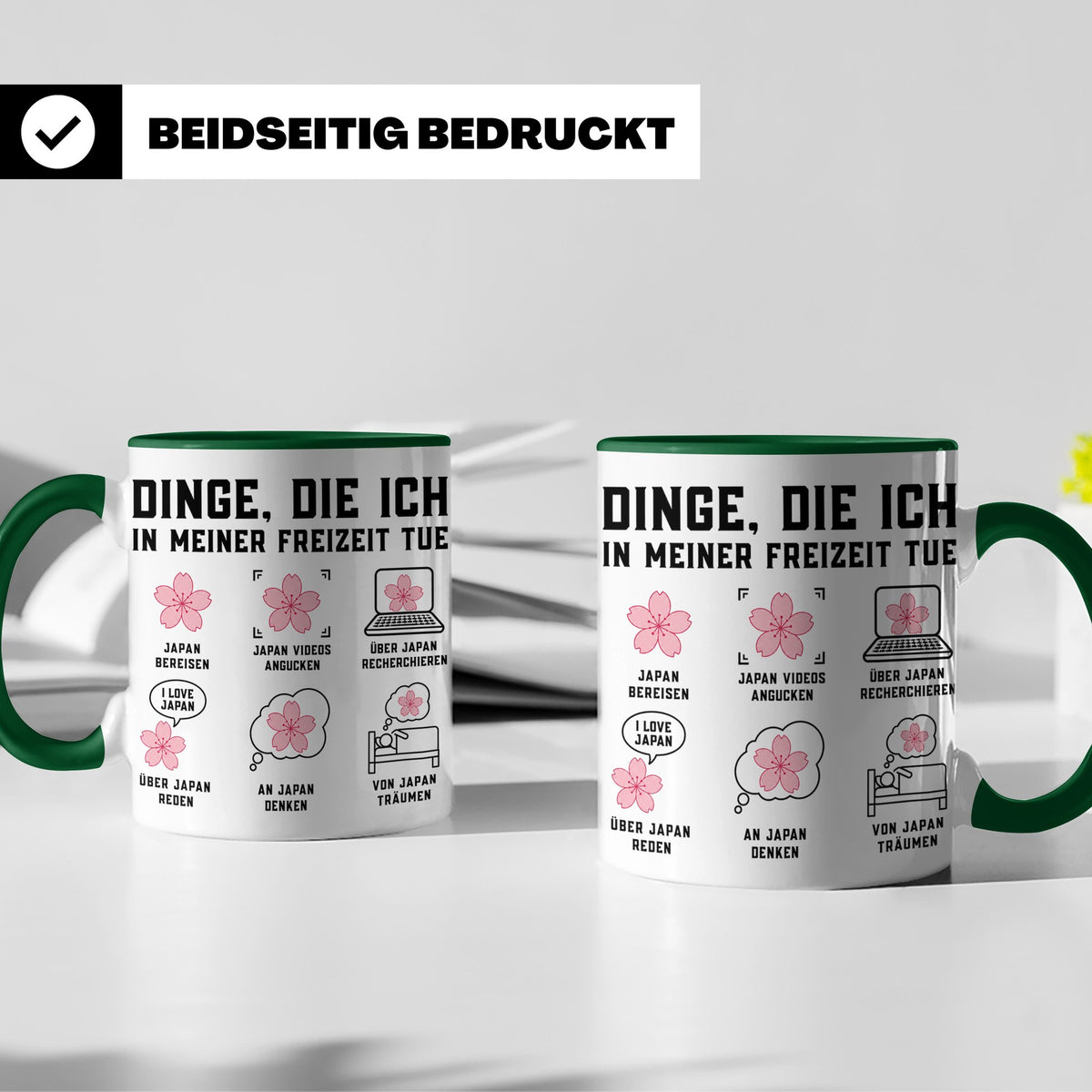 Japan Tasse Dinge die ich tue lustiger Spruch für Japan Fans – Grün [farbe:grün]