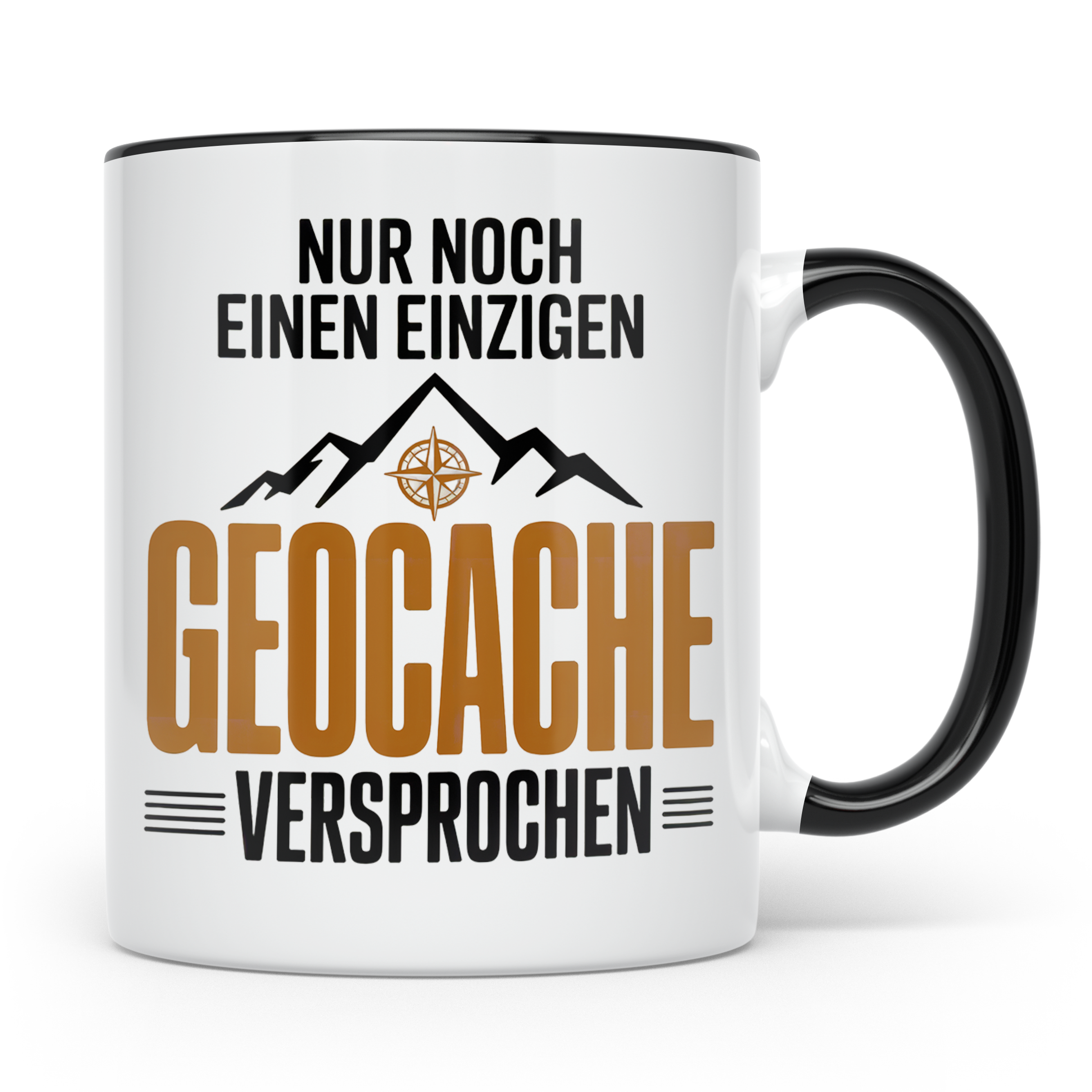 Geocaching Tasse - Nur noch ein Cache, versprochen! Outdoor  – Schwarz [farbe:schwarz]