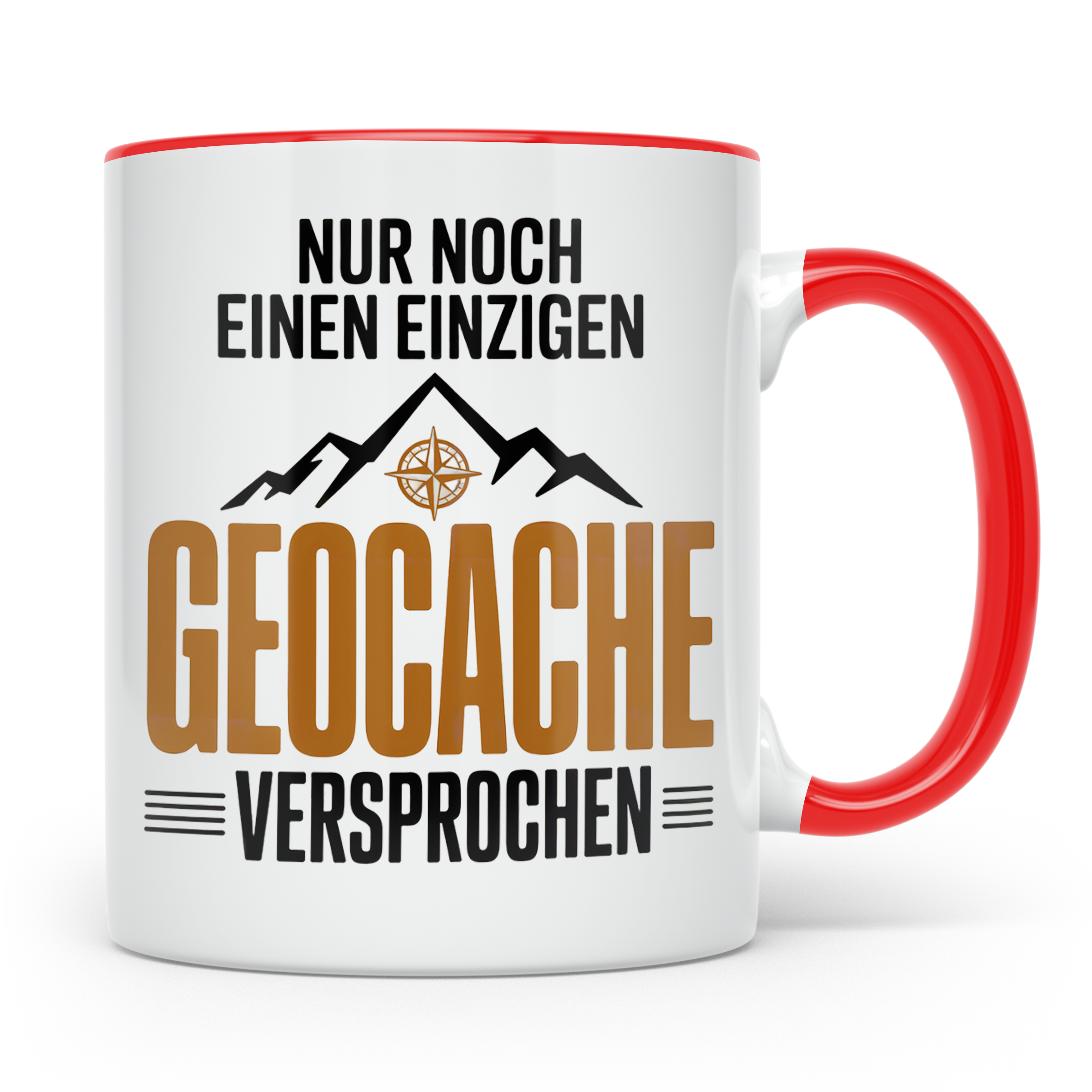 Geocaching Tasse - Nur noch ein Cache, versprochen! Outdoor  – Rot [farbe:rot]