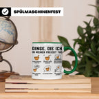 Apotheker Tasse mit Spruch Dinge die ich in meiner Freizeit  – Grün [farbe:grün]