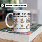 Apotheker Tasse mit Spruch Dinge die ich in meiner Freizeit  – Weiß [farbe:weiß]