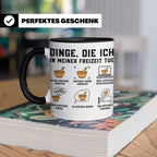 Apotheker Tasse mit Spruch Dinge die ich in meiner Freizeit  – Schwarz [farbe:schwarz]