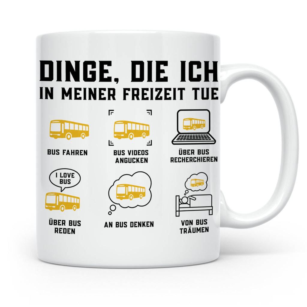 Busfahrer Tasse Dinge die ich tue lustiger Spruch, Geschenk  – Weiß [farbe:weiß]