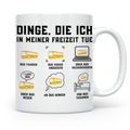 Busfahrer Tasse Dinge die ich tue lustiger Spruch, Geschenk  – Weiß [farbe:weiß]