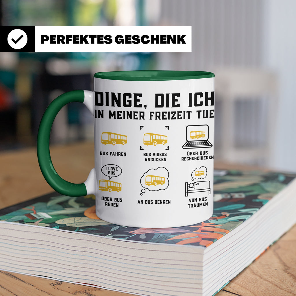 Busfahrer Tasse Dinge die ich tue lustiger Spruch, Geschenk  – Grün [farbe:grün]