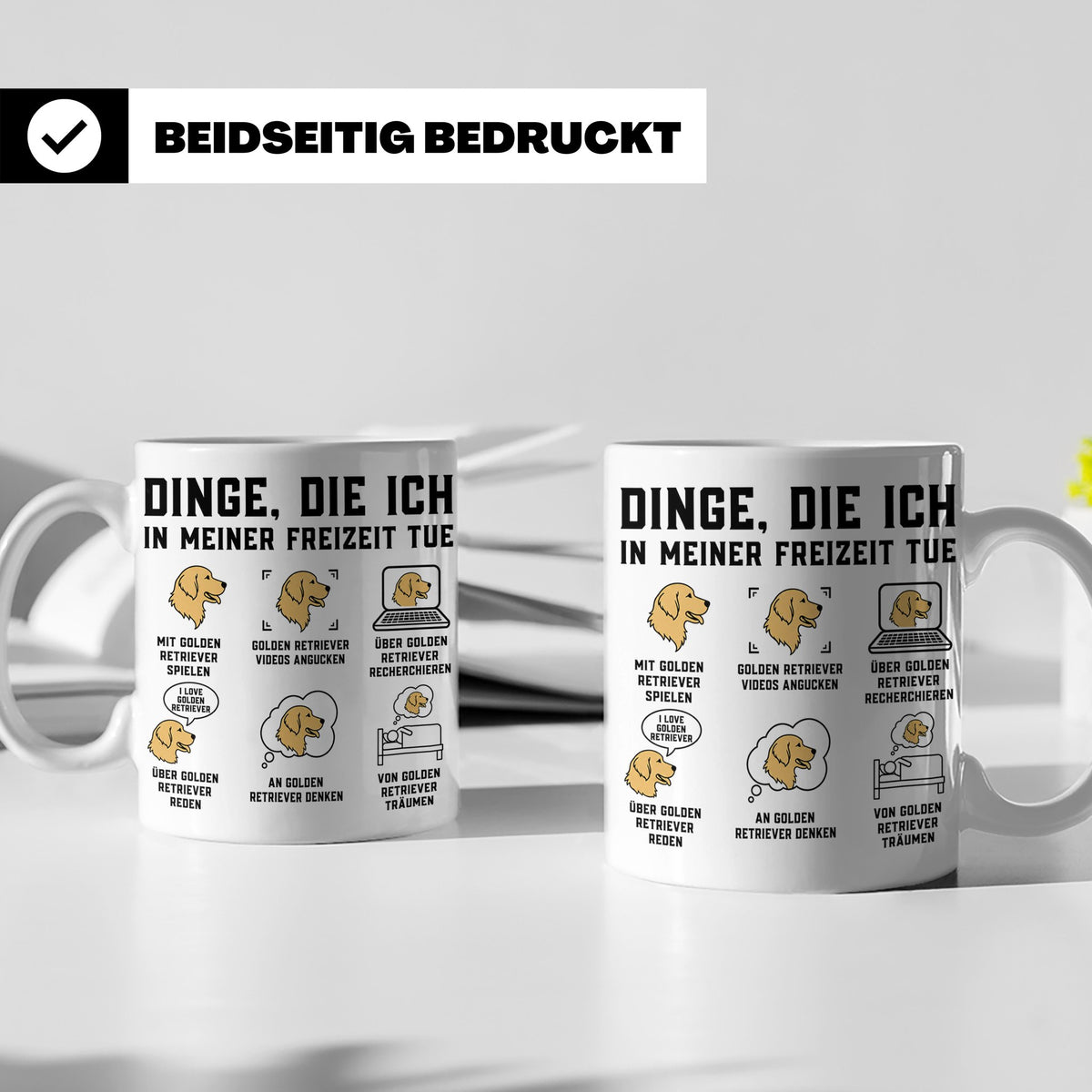Golden Retriever Tasse mit Spruch 'Dinge die ich in meiner F – Weiß [farbe:weiß]