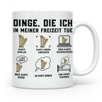 Harfe Tasse für Harfenisten, lustiger Spruch Dinge die ich t – Weiß [farbe:weiß]