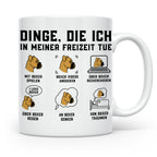 Boxer Hund Tasse 'Dinge die ich in meiner Freizeit tue' | lu – Weiß [farbe:weiß]