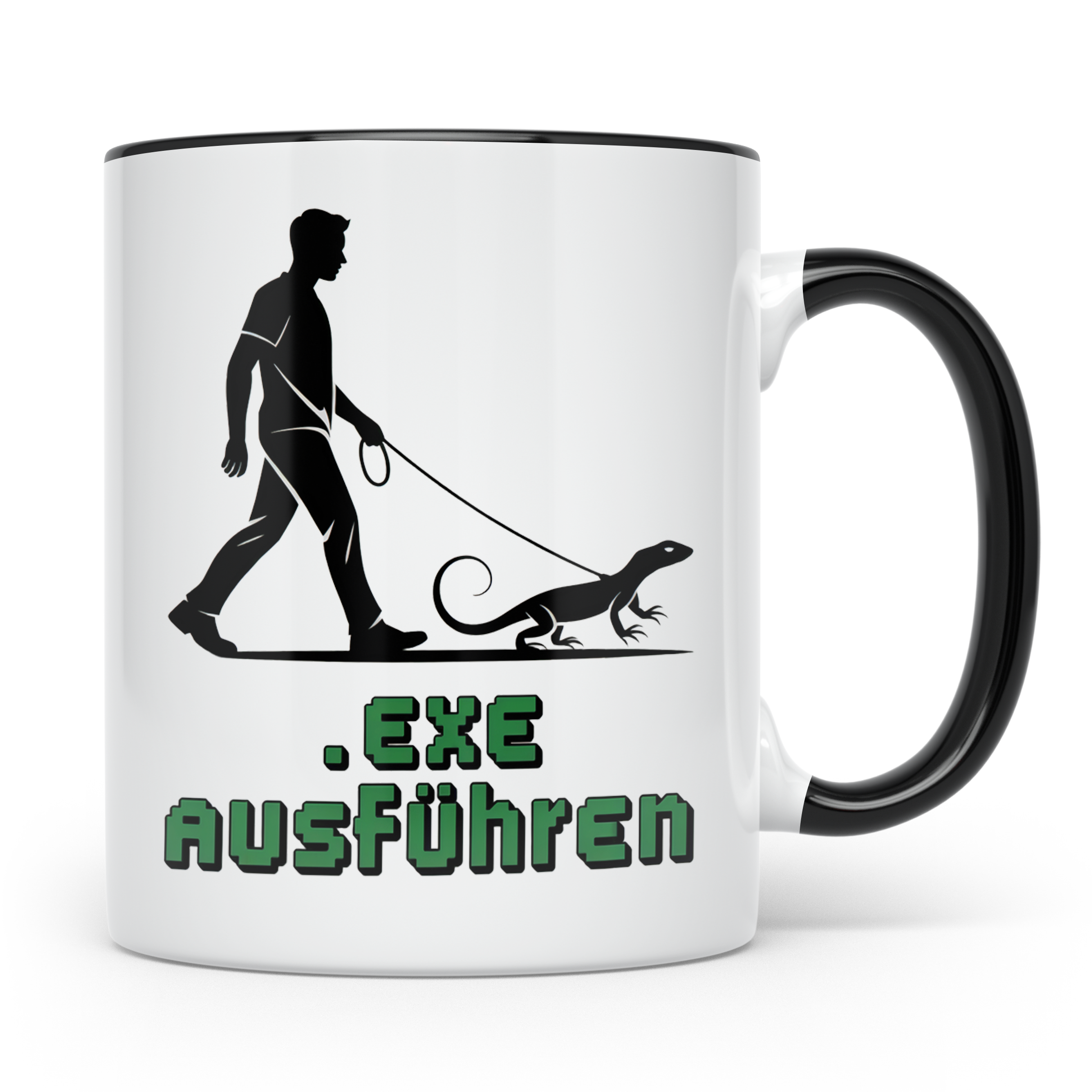 Echsen Tasse - Bartagame Gassi führen! Reptilienhalter Gesch – Schwarz [farbe:schwarz]