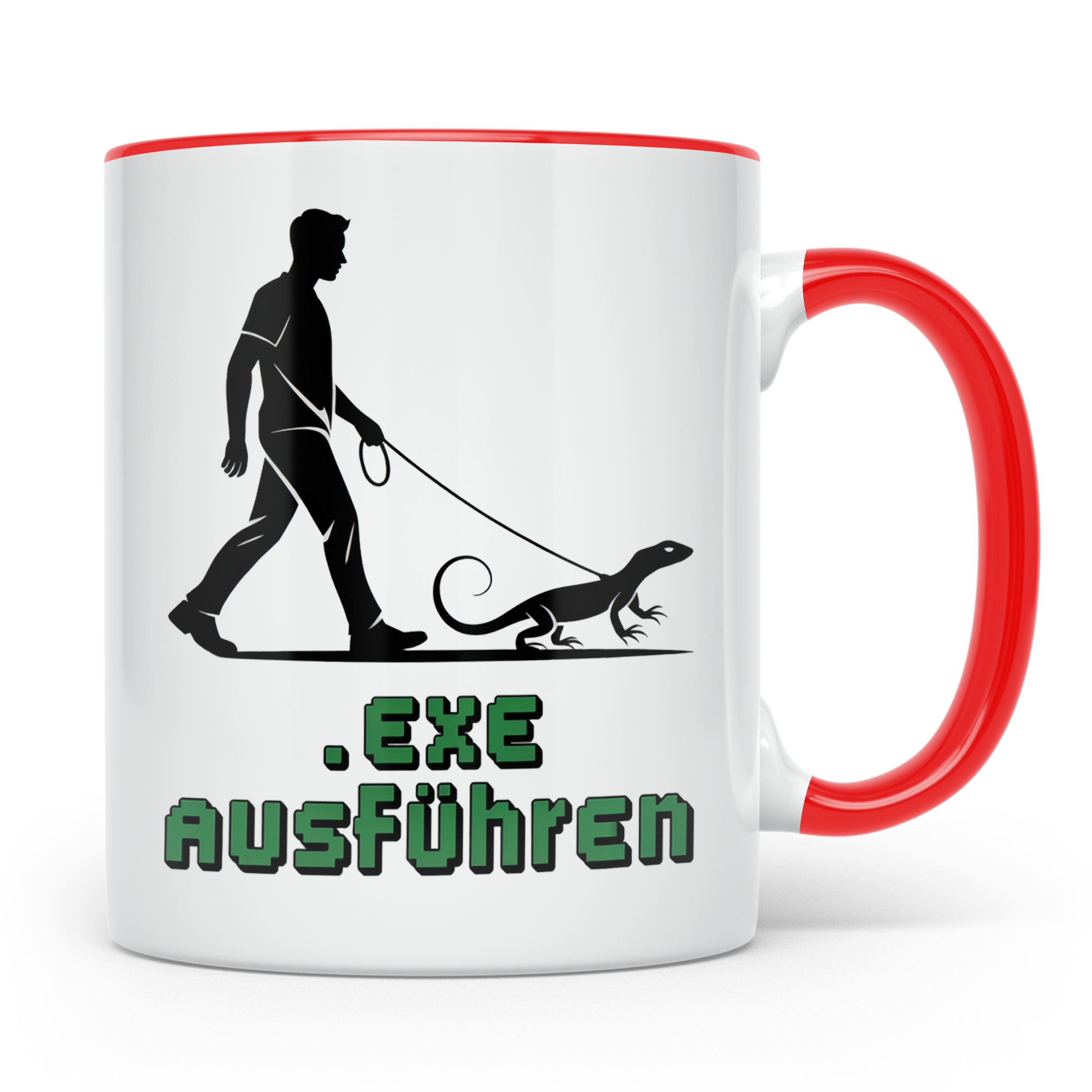 Echsen Tasse - Bartagame Gassi führen! Reptilienhalter Gesch – Rot [farbe:rot]