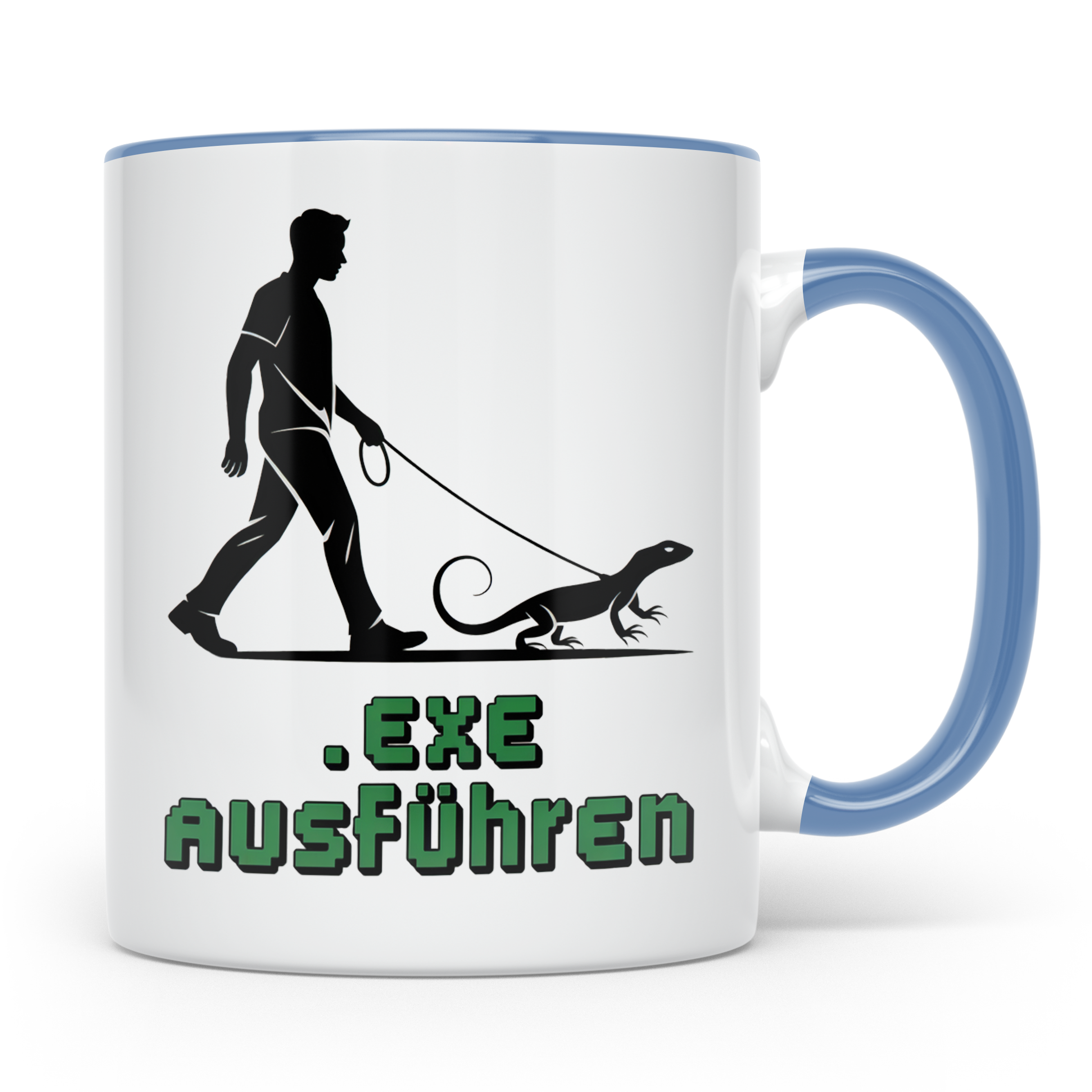 Echsen Tasse - Bartagame Gassi führen! Reptilienhalter Gesch – Blau [farbe:blau]