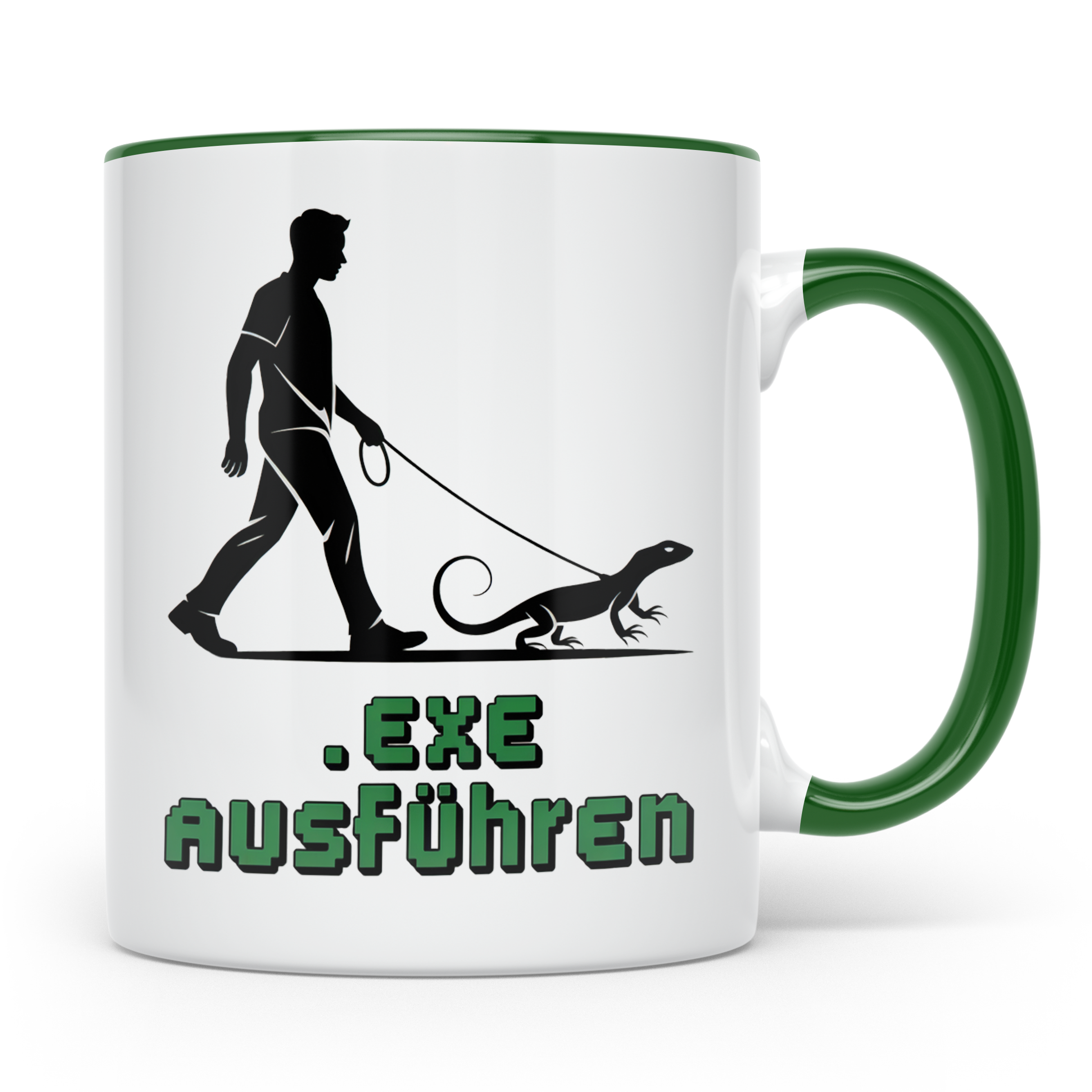 Echsen Tasse - Bartagame Gassi führen! Reptilienhalter Gesch – Grün [farbe:grün]