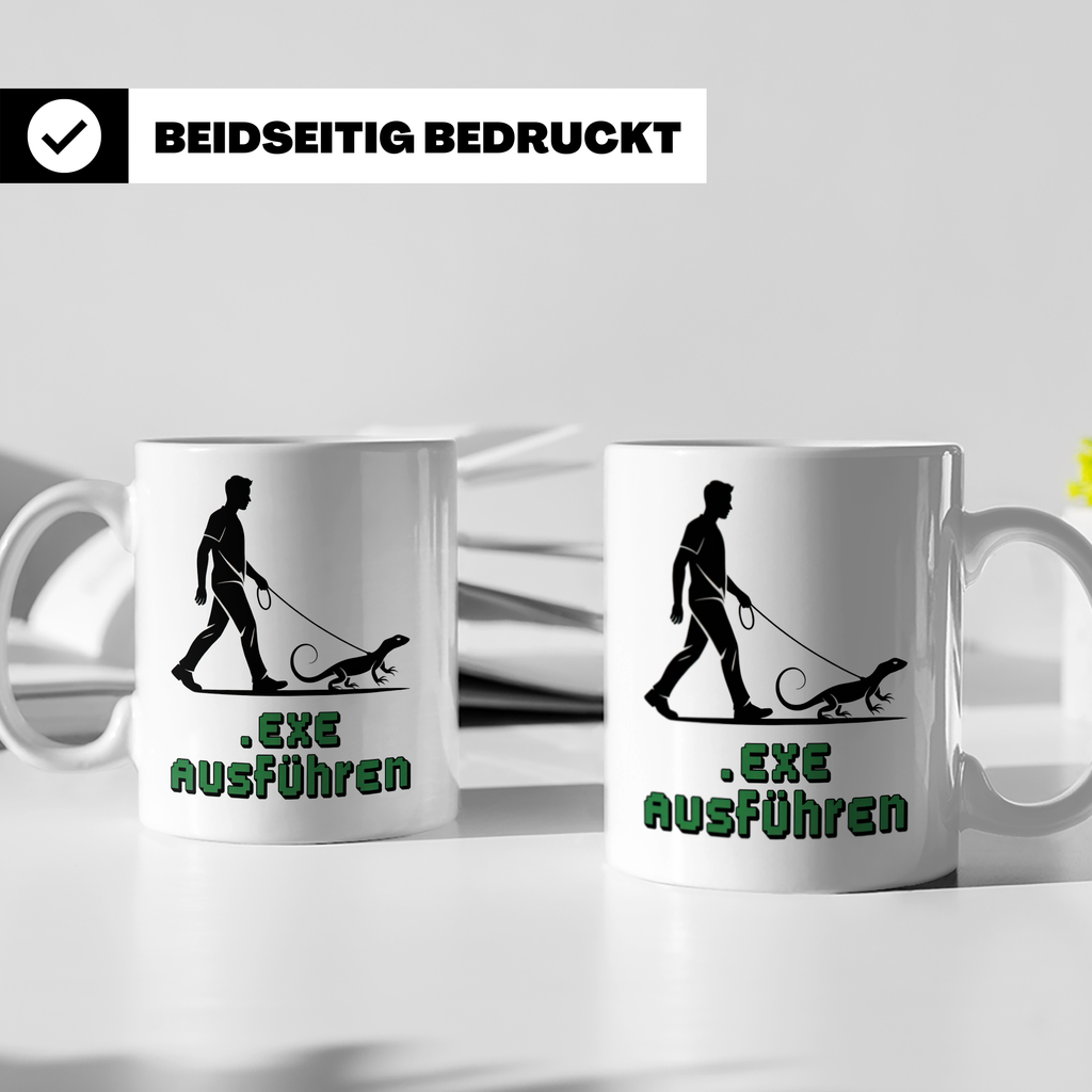 Echsen Tasse - Bartagame Gassi führen! Reptilienhalter Gesch – Weiß [farbe:weiß]