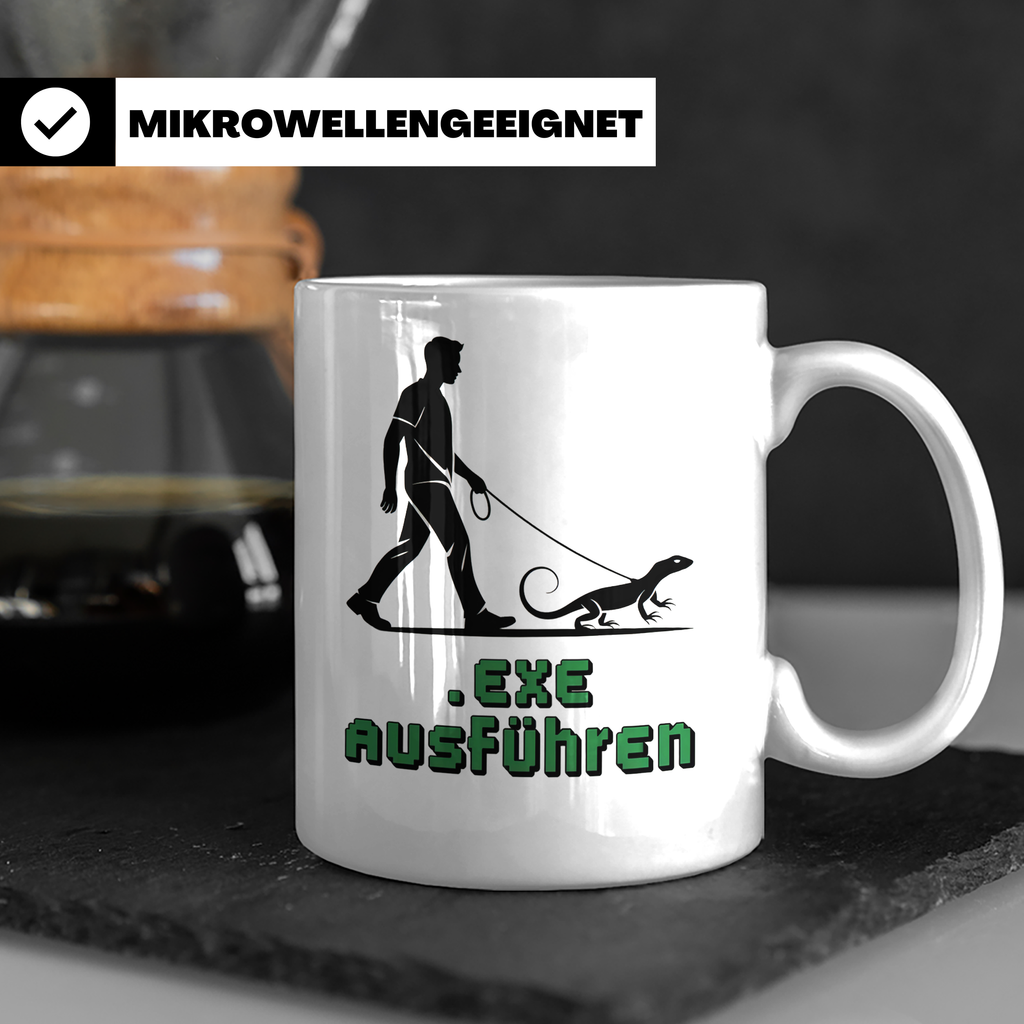 Echsen Tasse - Bartagame Gassi führen! Reptilienhalter Gesch – Weiß [farbe:weiß]