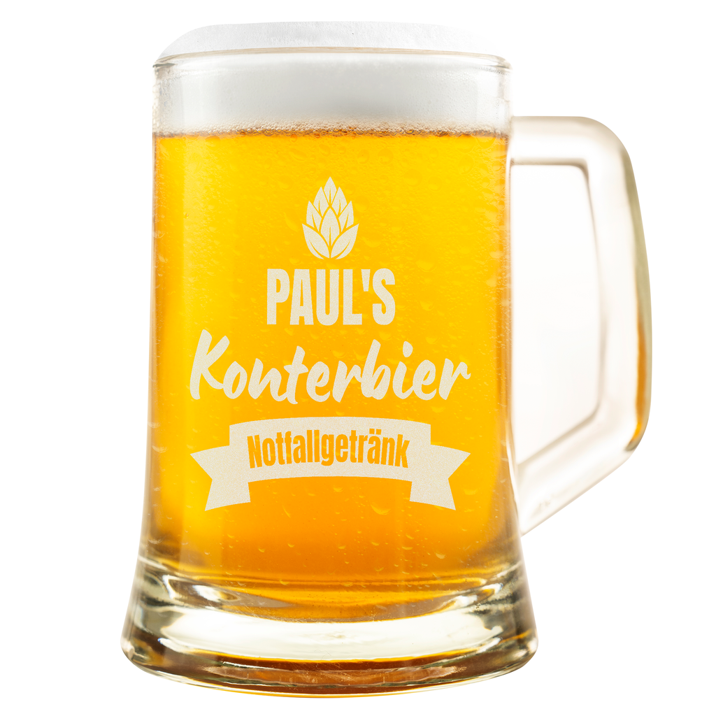Lustiger Personalisierter Bierkrug Konterbier Humorvoller Spruch Geschenkidee
