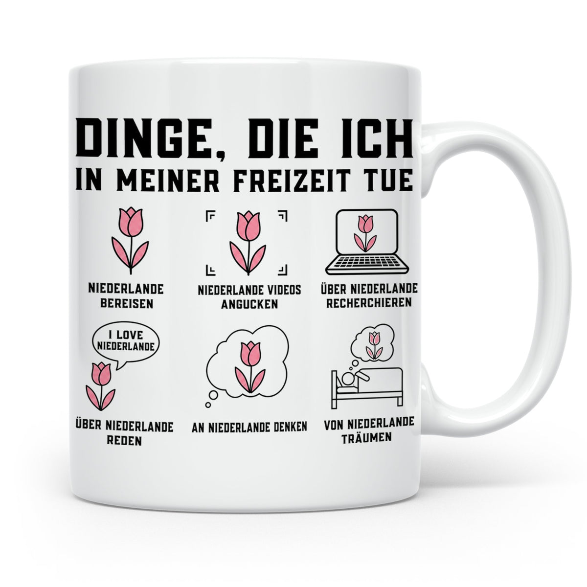 Niederlande Tasse Dinge die ich in meiner Freizeit tue lusti – Weiß [farbe:weiß]