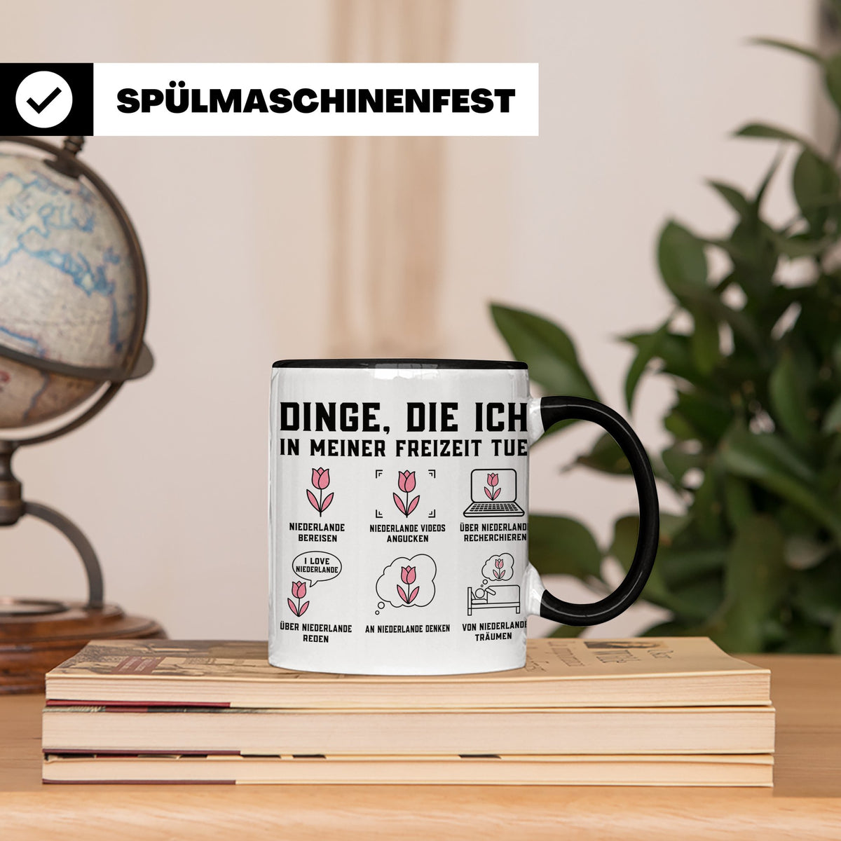 Niederlande Tasse Dinge die ich in meiner Freizeit tue lusti – Schwarz [farbe:schwarz]