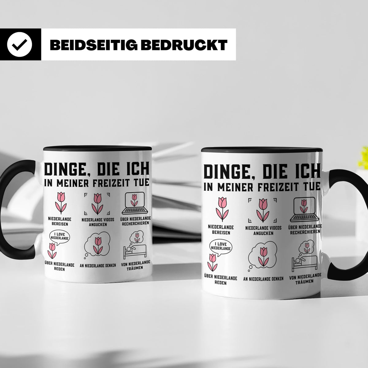 Niederlande Tasse Dinge die ich in meiner Freizeit tue lusti – Schwarz [farbe:schwarz]
