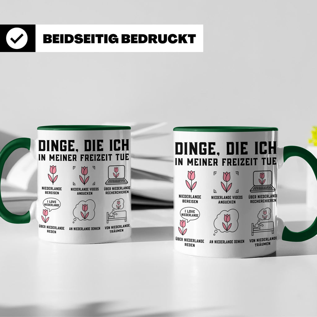 Niederlande Tasse Dinge die ich in meiner Freizeit tue lusti – Grün [farbe:grün]