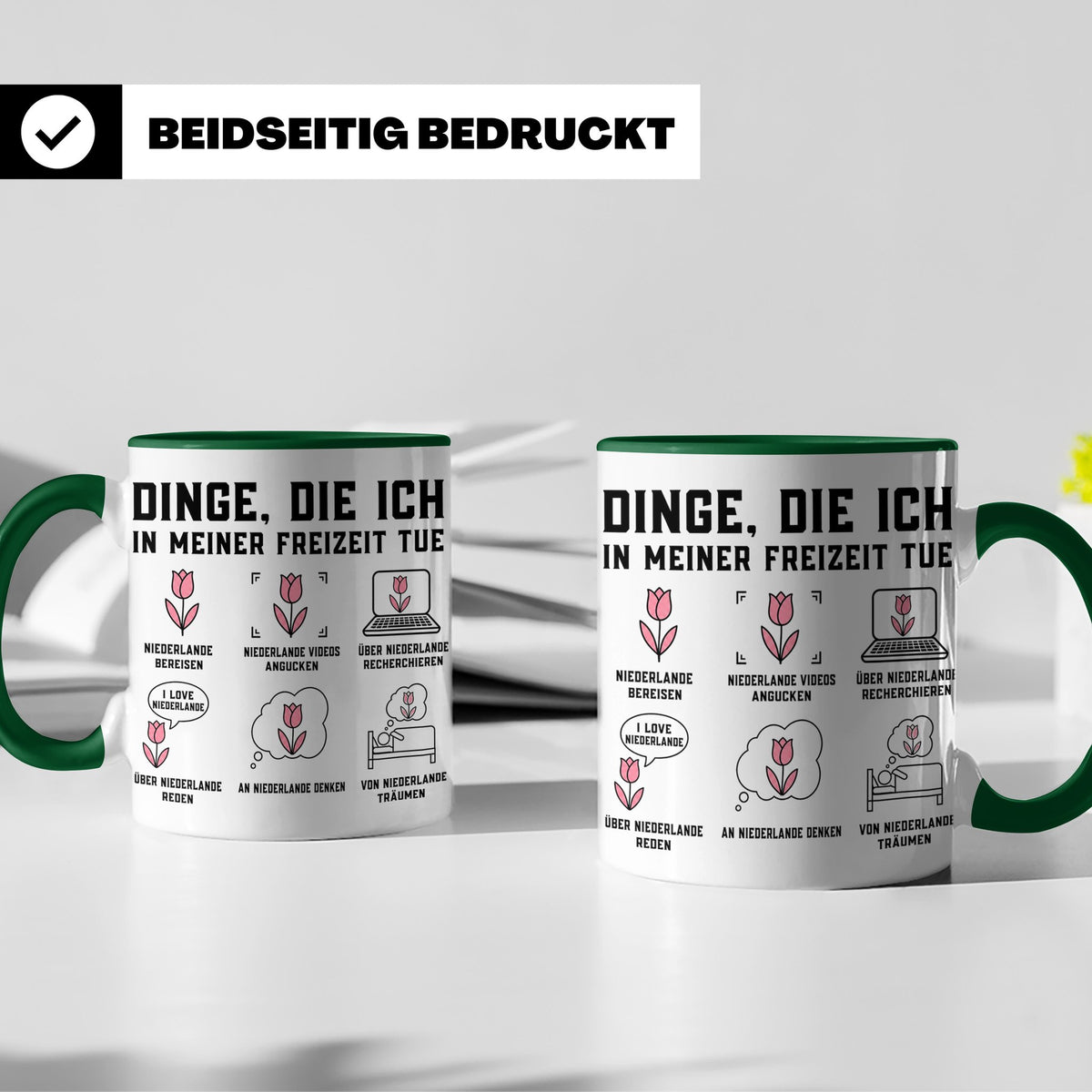 Niederlande Tasse Dinge die ich in meiner Freizeit tue lusti – Grün [farbe:grün]