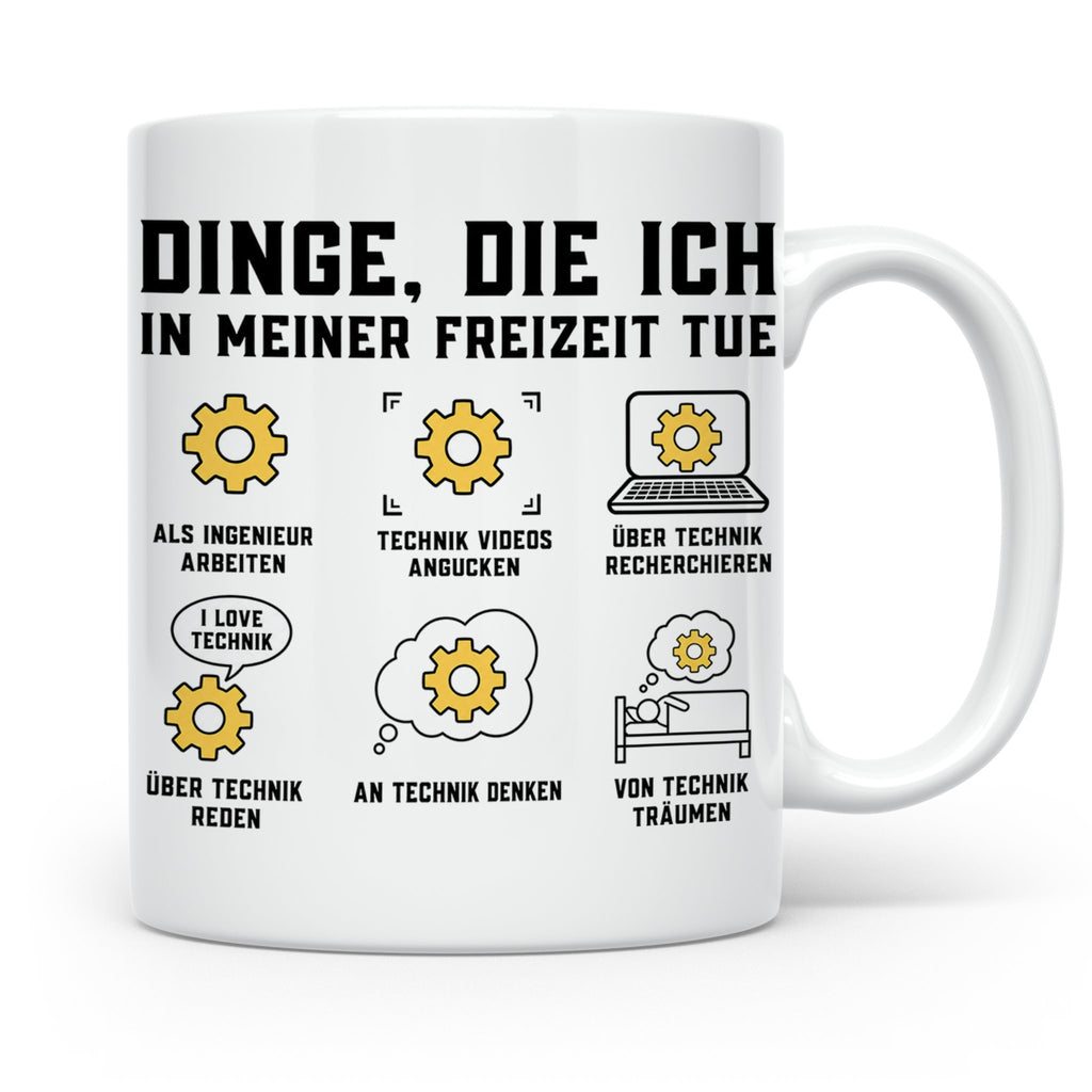 Ingenieur Tasse mit Spruch Dinge die ich tue. Geschenk für M – Weiß [farbe:weiß]