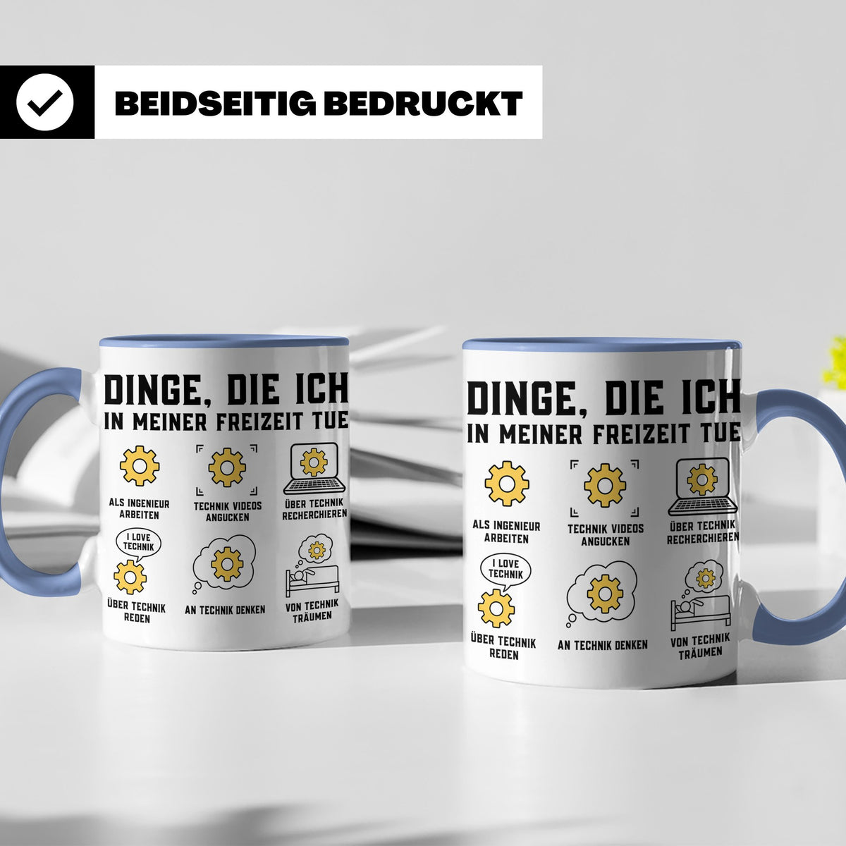 Ingenieur Tasse mit Spruch Dinge die ich tue. Geschenk für M – Blau [farbe:blau]