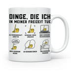 Reinigungskraft Tasse mit Spruch Dinge die ich in meiner Fre – Weiß [farbe:weiß]