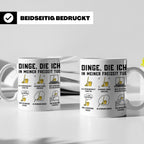 Reinigungskraft Tasse mit Spruch Dinge die ich in meiner Fre – Weiß [farbe:weiß]
