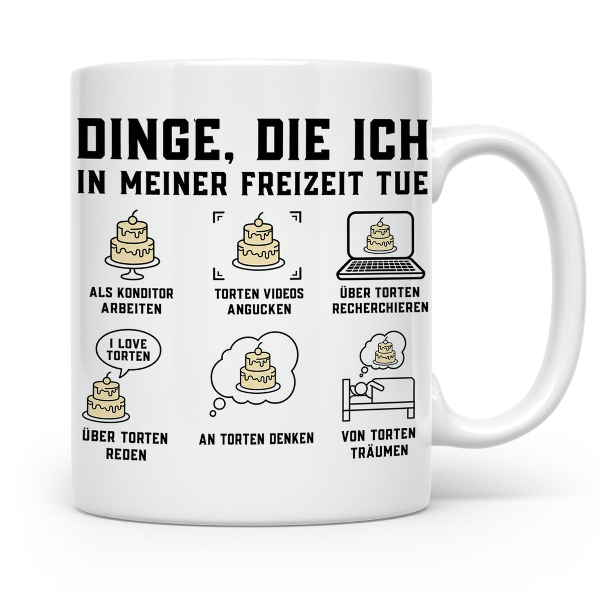 Konditor Tasse mit Spruch Dinge die ich tue, lustiges Gesche – Weiß [farbe:weiß]