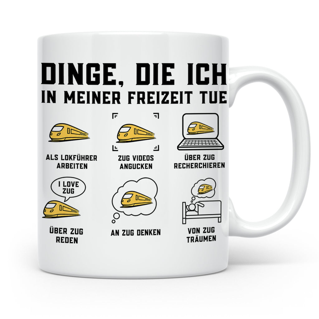 Lokführer Tasse Dinge die ich in meiner Freizeit tue | Lusti – Weiß [farbe:weiß]