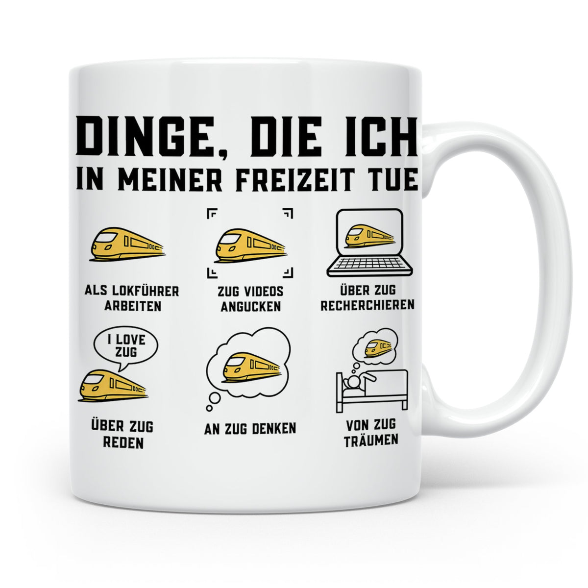 Lokführer Tasse Dinge die ich in meiner Freizeit tue | Lusti – Weiß [farbe:weiß]