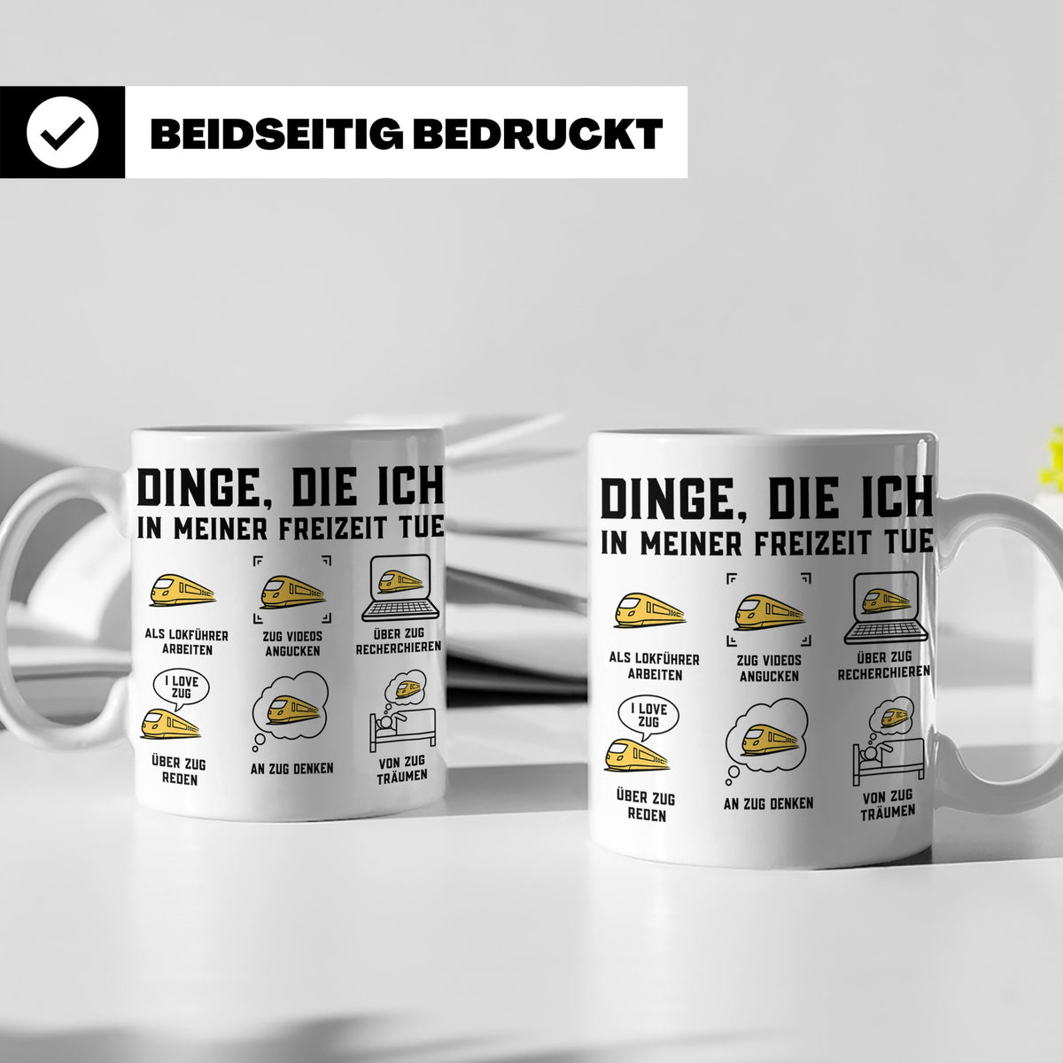 Lokführer Tasse Dinge die ich in meiner Freizeit tue | Lusti – Weiß [farbe:weiß]