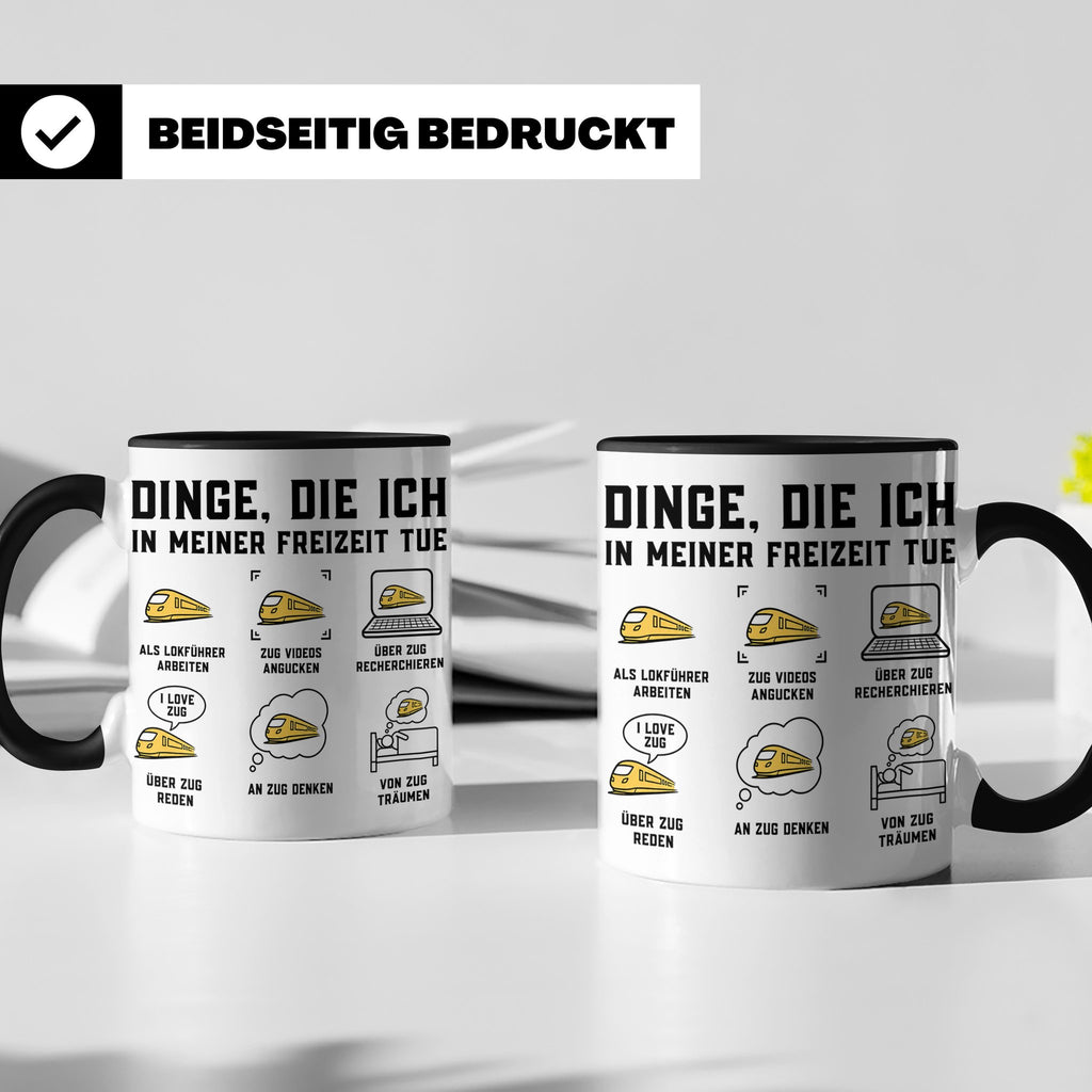 Lokführer Tasse Dinge die ich in meiner Freizeit tue | Lusti – Schwarz [farbe:schwarz]