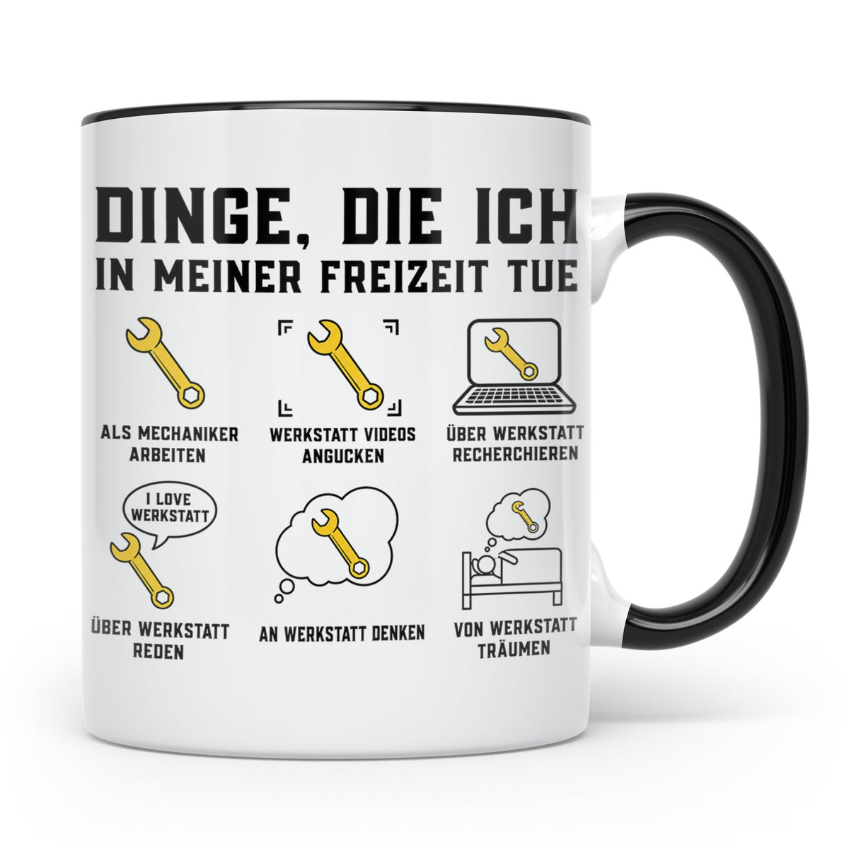Mechaniker Tasse lustig Dinge die ich tue Geschenk für Schra – Schwarz [farbe:schwarz]