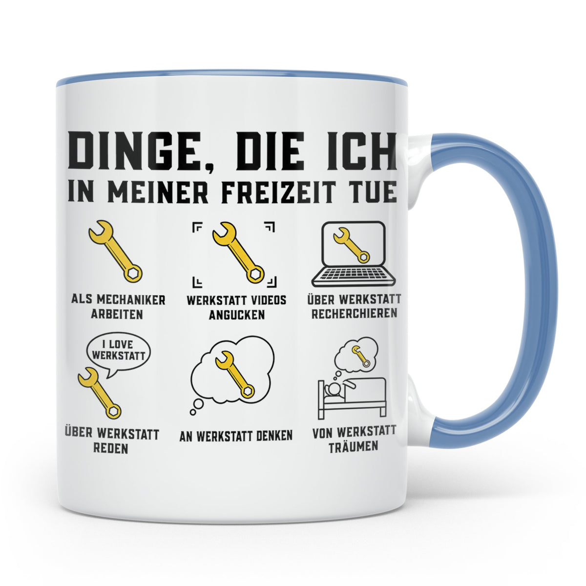 Mechaniker Tasse lustig Dinge die ich tue Geschenk für Schra – Blau [farbe:blau]