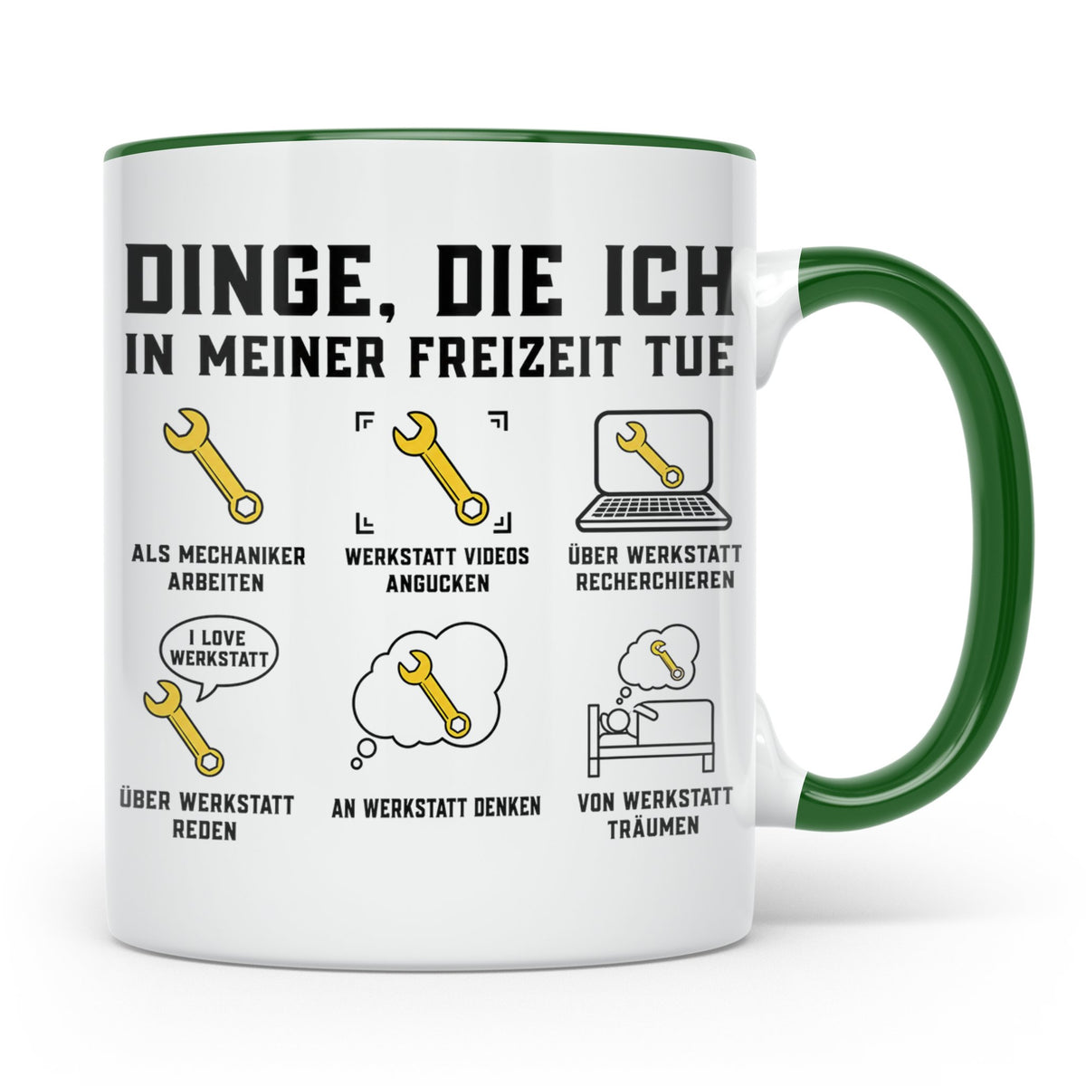 Mechaniker Tasse lustig Dinge die ich tue Geschenk für Schra – Grün [farbe:grün]