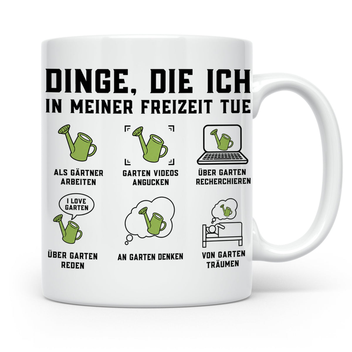 Gärtner Tasse lustig Dinge die ich in meiner Freizeit tue Sp – Weiß [farbe:weiß]