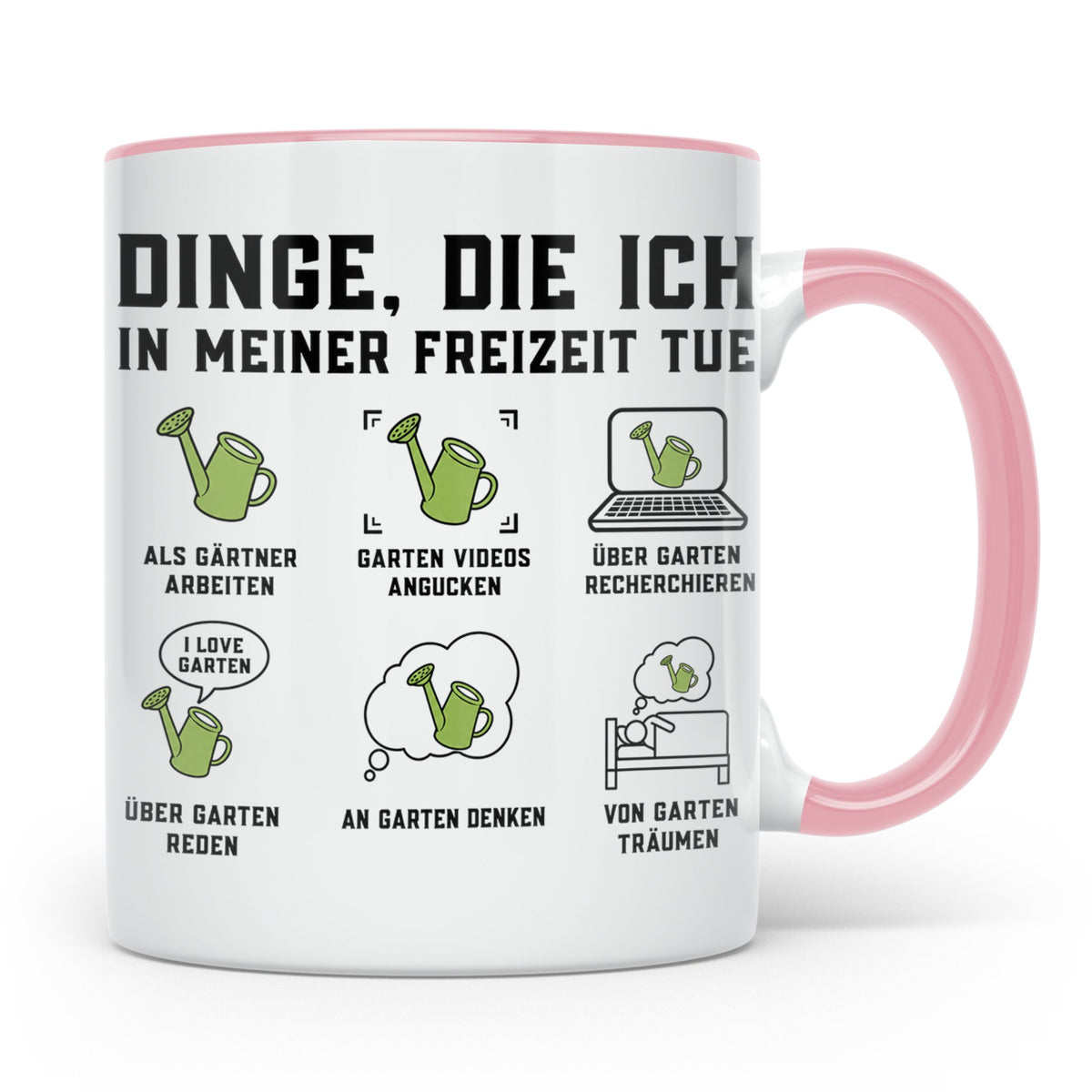 Gärtner Tasse lustig Dinge die ich in meiner Freizeit tue Sp – Rosa [farbe:rosa]