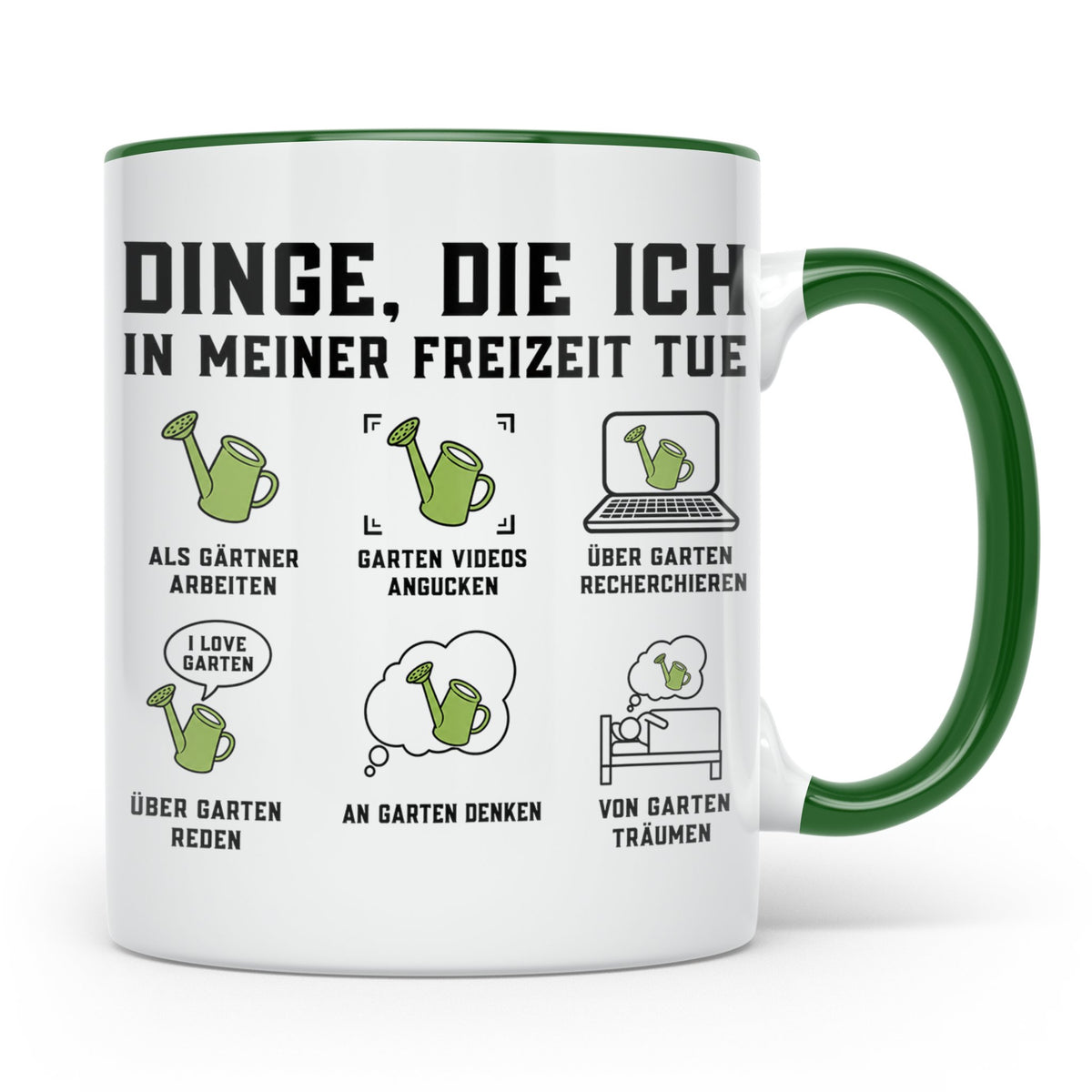 Gärtner Tasse lustig Dinge die ich in meiner Freizeit tue Sp – Grün [farbe:grün]