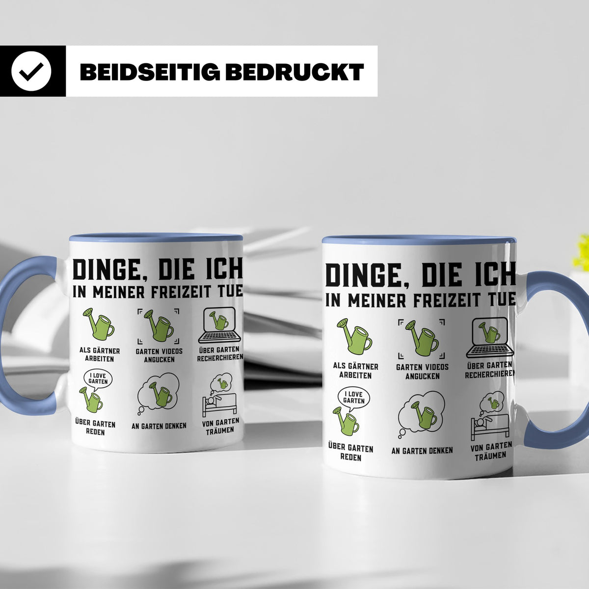 Gärtner Tasse lustig Dinge die ich in meiner Freizeit tue Sp – Blau [farbe:blau]