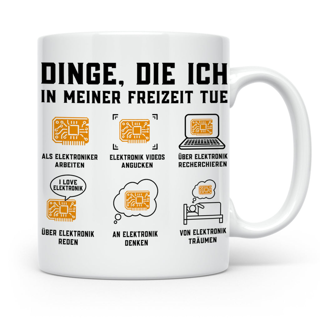 Elektroniker Tasse "Dinge die ich in meiner Freizeit tue" Ge – Weiß [farbe:weiß]