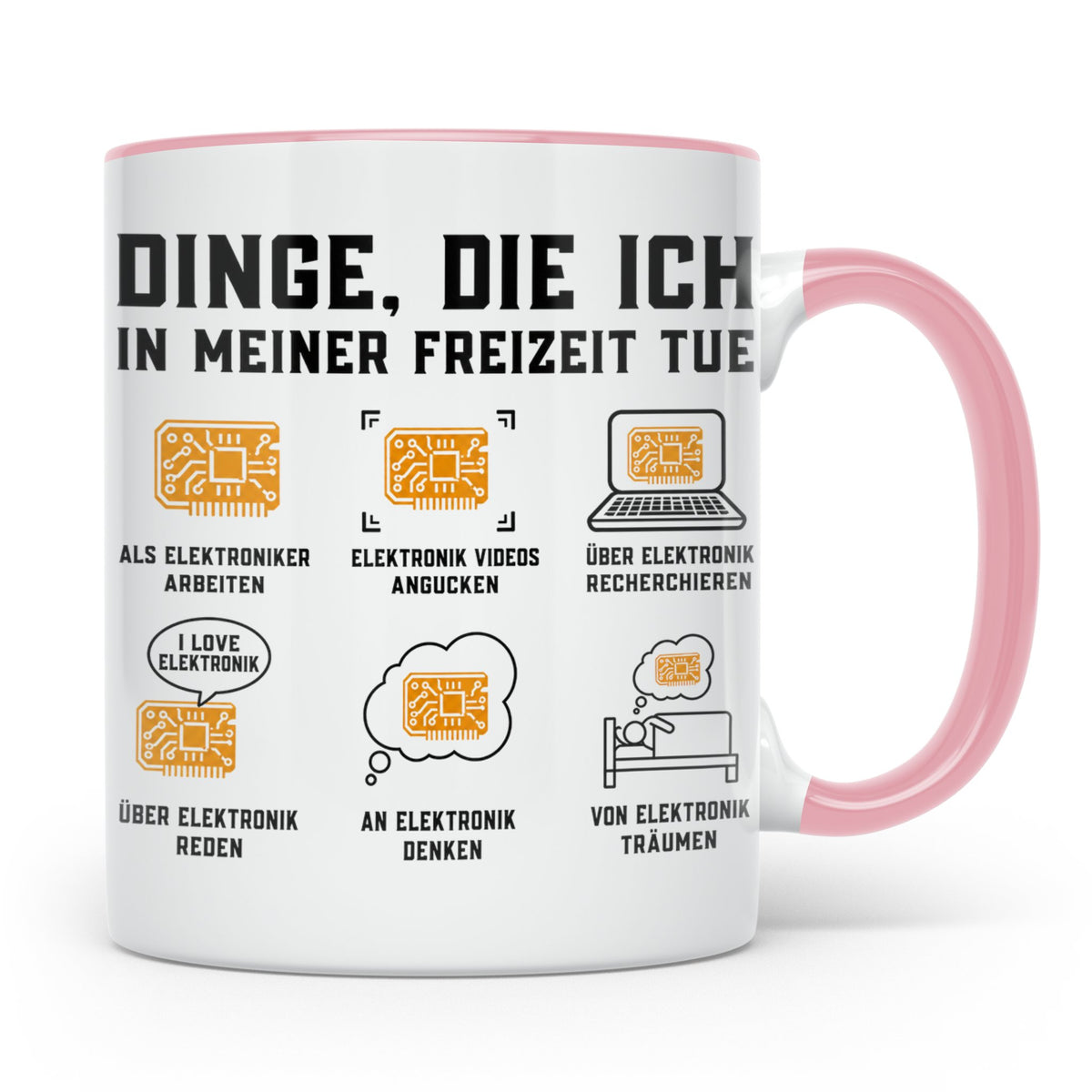 Elektroniker Tasse "Dinge die ich in meiner Freizeit tue" Ge – Rosa [farbe:rosa]