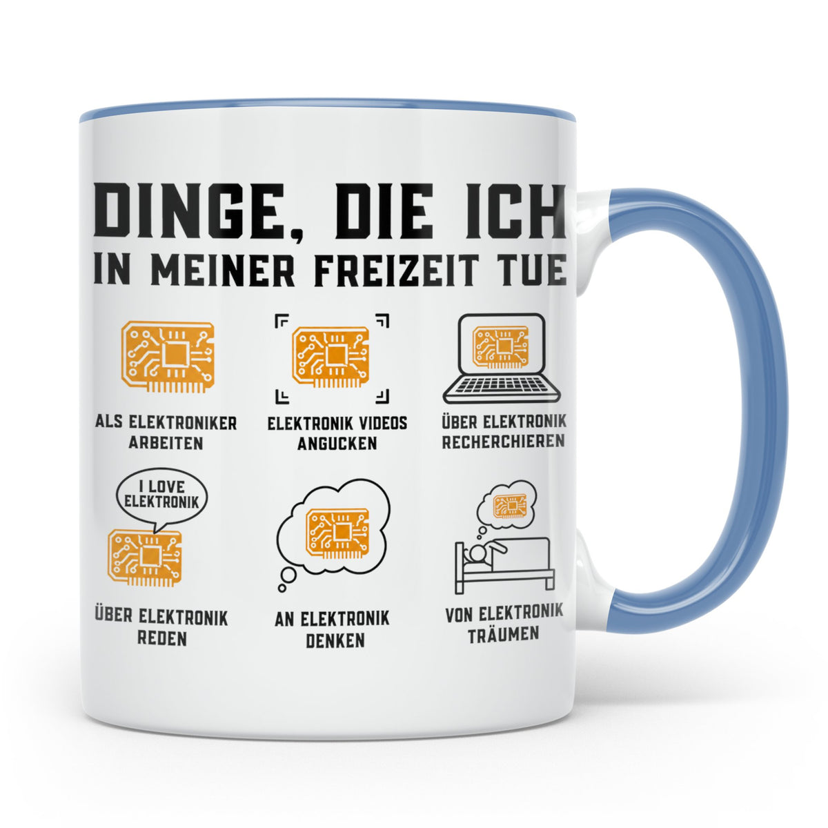 Elektroniker Tasse "Dinge die ich in meiner Freizeit tue" Ge – Blau [farbe:blau]