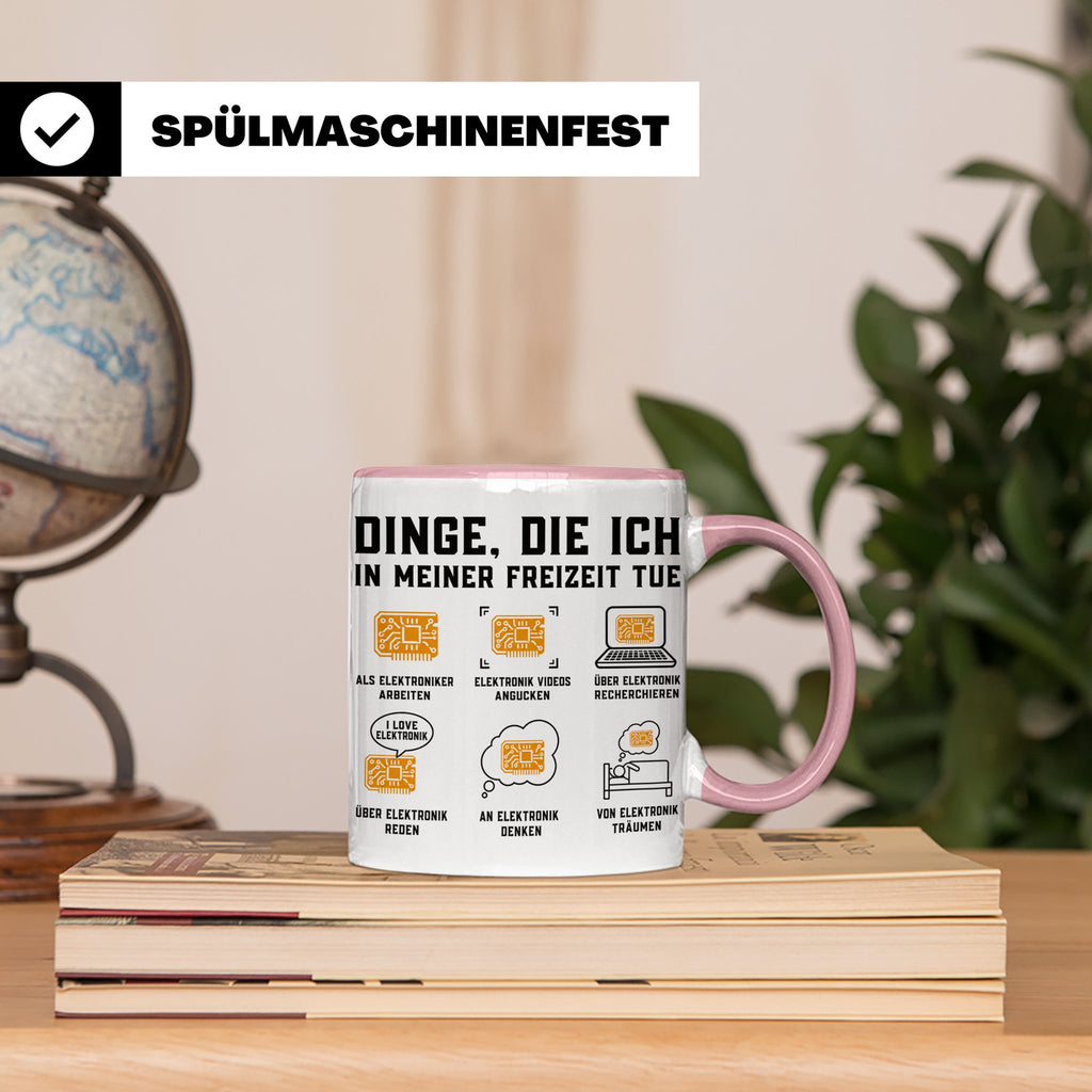Elektroniker Tasse "Dinge die ich in meiner Freizeit tue" Ge – Rosa [farbe:rosa]